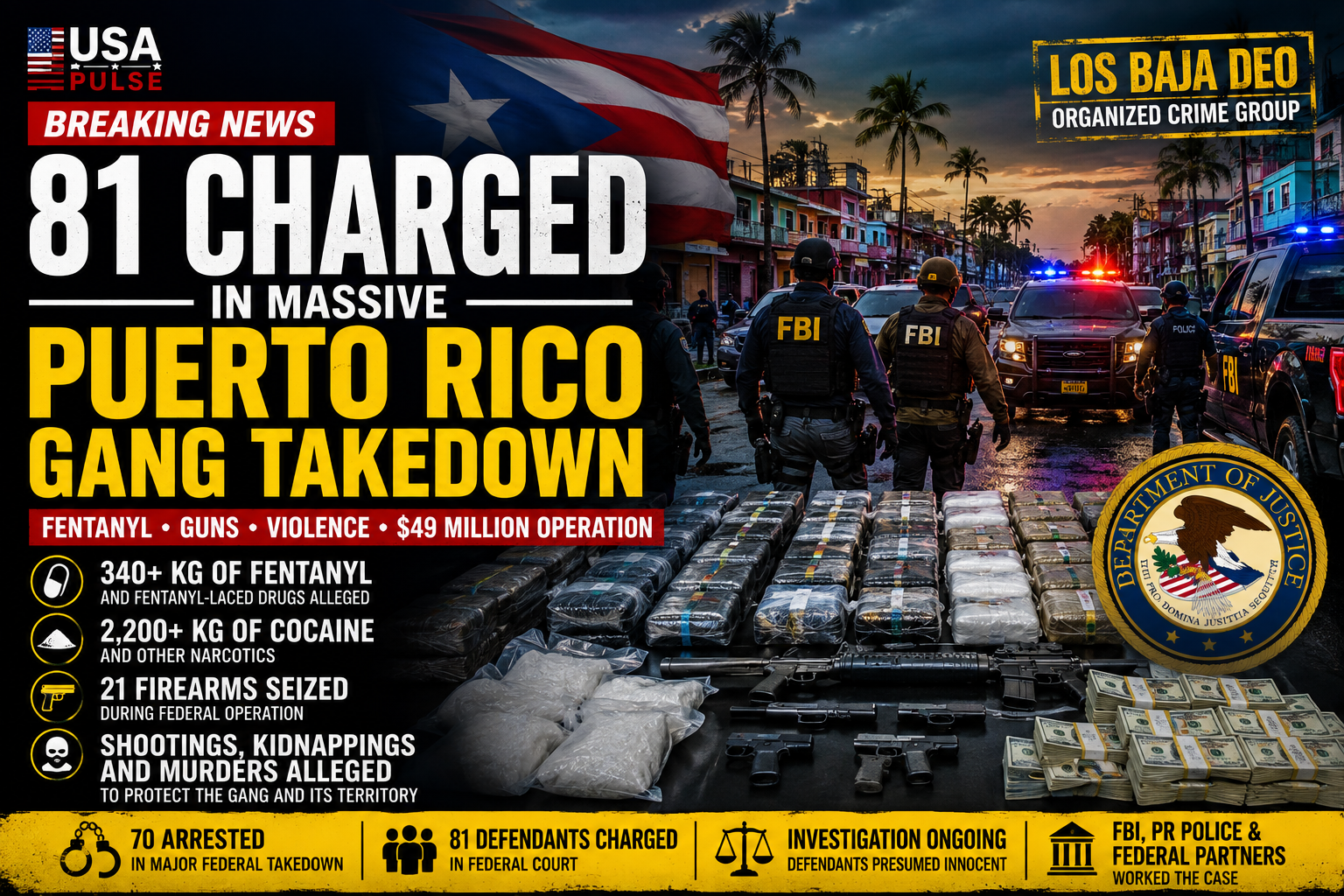 81 Charged in Massive Puerto Rico Gang Takedown Involving Fentanyl, Guns and Violence