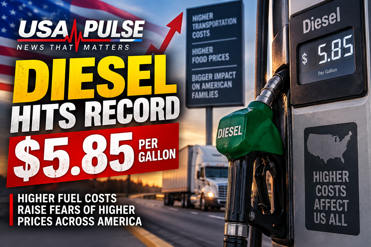 πΊπΈ U.S. Diesel Prices Hit Record High, Raising Fears of Higher Prices Across America