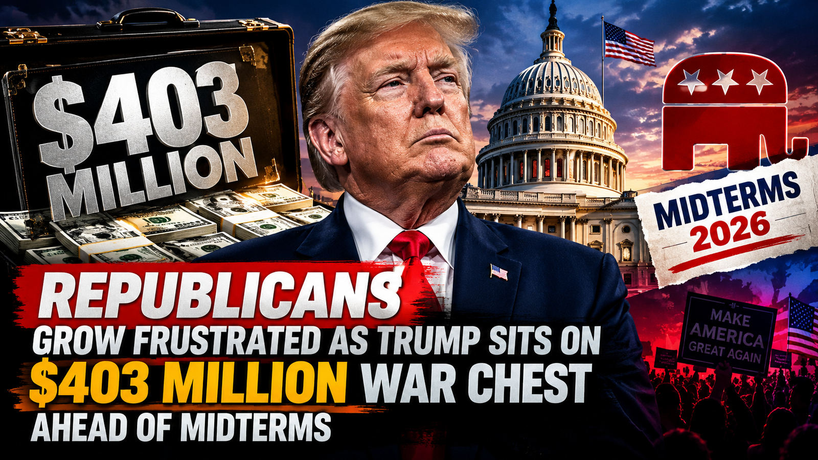 Republicans Grow Frustrated as Trump Sits on $403 Million War Chest Ahead of Midterms