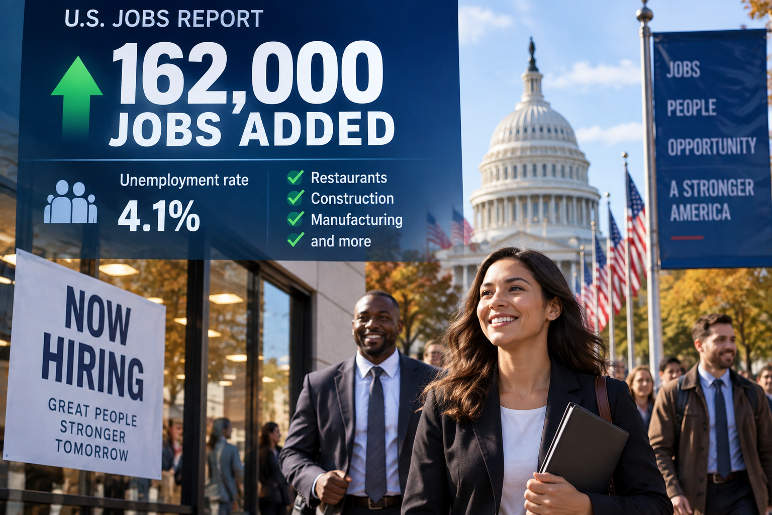 U.S. Adds 162,000 Jobs in August as Labor Market Beats Expectations