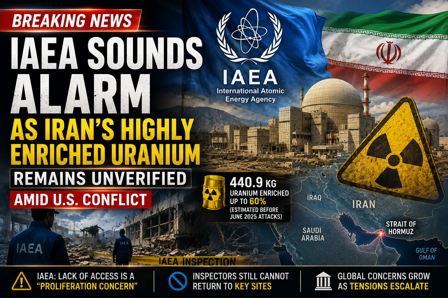 IAEA Sounds Alarm as Iran’s Highly Enriched Uranium Stockpile Remains Unverified