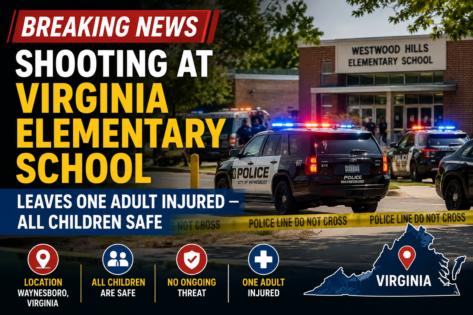 BREAKING: Shooting at Virginia Elementary School Leaves One Adult Injured — All Children Safe