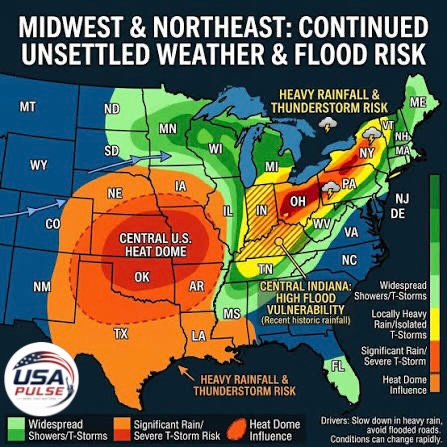 Weekend Weather Alert: Heavy Rain, Flash Flood Risk and Extreme Heat Across Parts of the U.S.